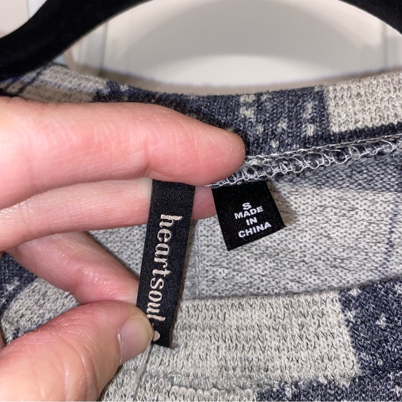 HeartSoul Navy and Cream Plaid Midi Dress - Picture 5 of 8